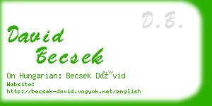 david becsek business card